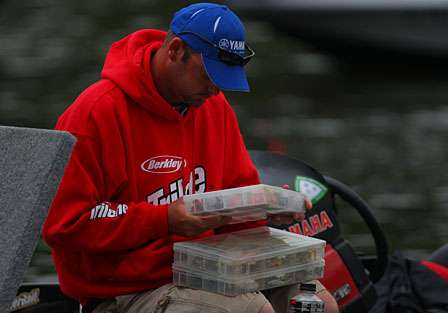 Pat Golden looks over his selection of baits.