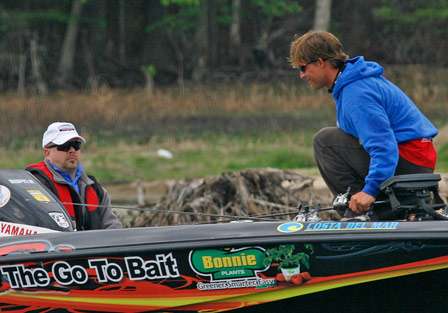 Keith Poche changes rods on Day One of the Trokar Battle on the Bayou.