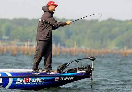 Todd Faircloth started Day Two in 4th place with 20 pounds, 4 ounces. 