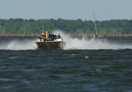 Anglers were getting bumped around on Toledo Bend as strong gusts of wind picked up in the afternoon. 