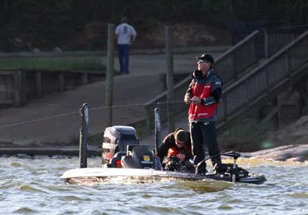 Aaron Martens started the morning in second place in the Trokar Battle on the Bayou.