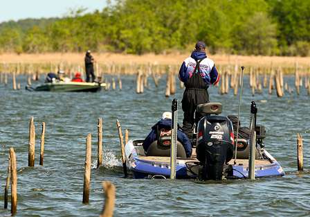David Walker and Davy Hite were sharing the same stump-filled flat on Day 
Three of the TroKar Battle on the Bayou. 
