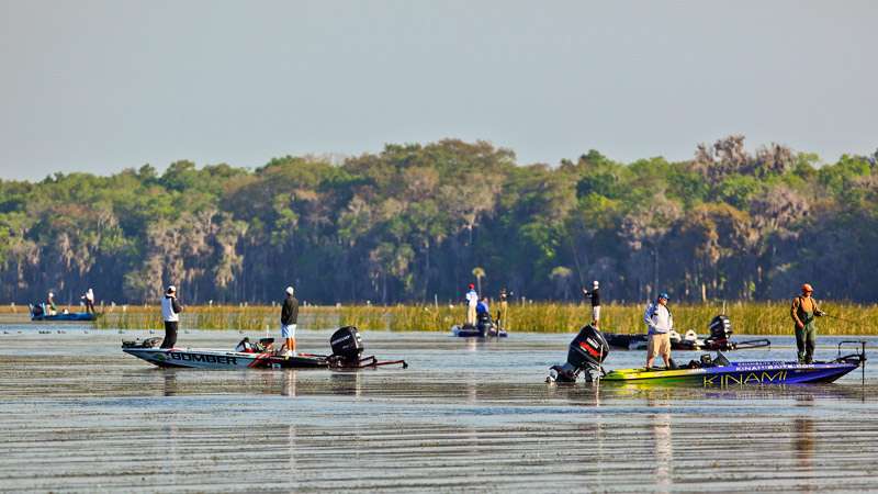 <p>
	Lake George was the popular spot on the St. Johns River, where the majority slowly sight-fished through thick eel grass looking for beds with the big ladies.</p>
