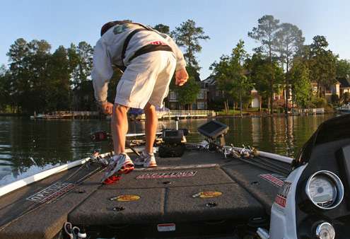 <p>
	Before the boat is even set down, Edwin Evers is on the front deck dropping the trolling motor.</p>
