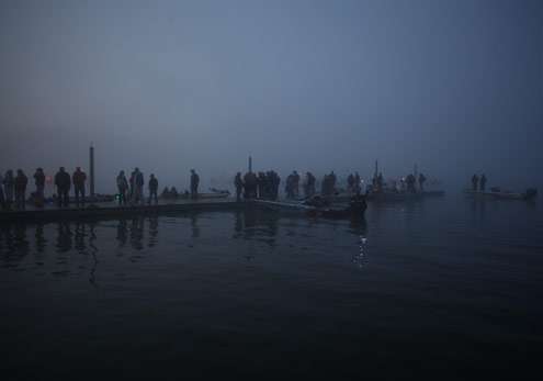 <p>
	Fog was thick on Friday morning, but anglers launched without a delay.</p>
