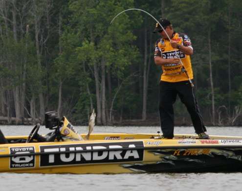 <p>
	This nice largemouth would help Scroggins cull a little bit on Day Three.</p>
