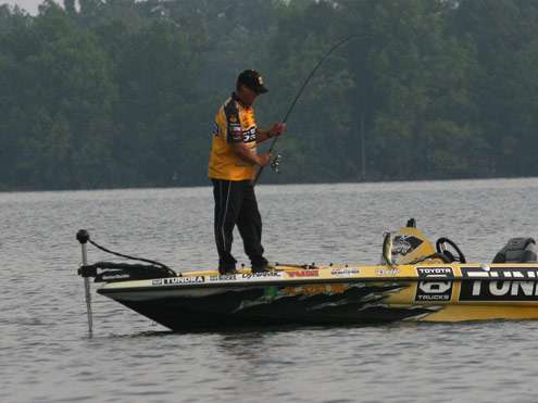 <p>
	Although only slightly better quality, this bass rounds out a limit for Scroggins with most of the day left to fish.</p>
