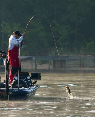<p>
	VanDam jerks a keeper from the lake.</p>
