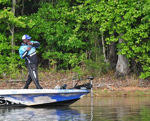 <p>
	 </p>
<p>
	Monroe quickly hooks another bass on his crankbait . . .</p>
