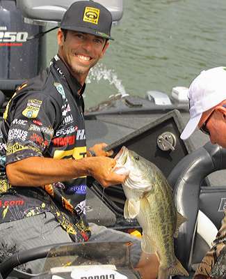 <p>
	Mike Iaconelli was all smiles after moving into second place on the strength of fish like this.</p>
