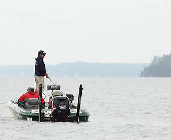 <p>
	Davy Hite, who lives in nearby Ninety Six, S.,C., works on main lake point.</p>
