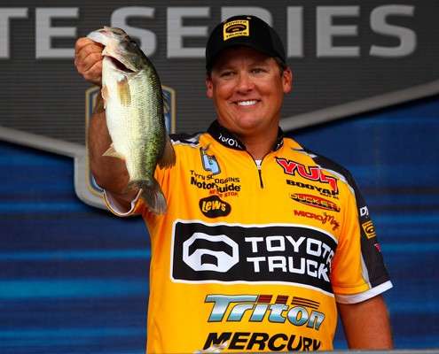<p>
	So with two events left, Scroggins holds the lead in the Toyota Tundra Bassmaster Angler of the Year standings, a slim 19 points ahead of Jones and VanDam. </p>
