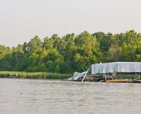 <p>
	Damage from an earlier flood is evident while fishing the Arkansas River.  </p>

