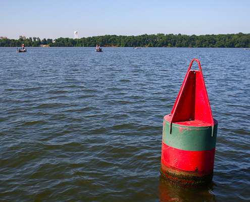<p>
	Lack of current was evident as you boated past channel buoys.</p>
