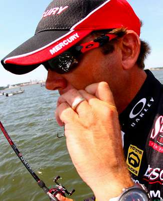 VanDam said he knows its not the best dental practice, but likes to tune his crankbaits using his teeth.
