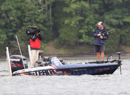 <p>
	Wasting no time David Walker casts back into Wheeler Lake and almost immediately has a bite. </p>
