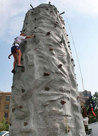 <p>
	 </p>
<p>
	A climbing wall was one of the attractions fans could try out.</p>
