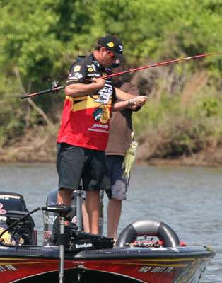 <p>
	This small bass is no help to VanDam, who already has a limit.</p>
