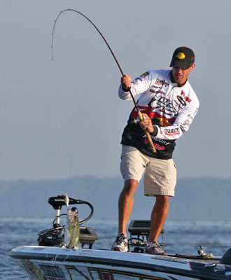 <p>
	This 3-pound bass was a good start to Day One for Edwin Evers.</p>
