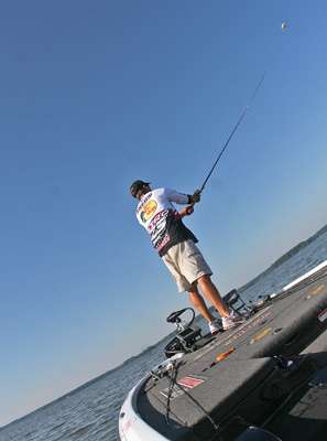 <p>
	Edwin Evers was making long casts to his spot early on Thursday.</p>
