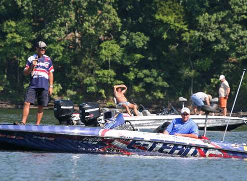 <p>
	The beautiful weather in Decatur was conducive for spectator boats following some of the anglers around.</p>
