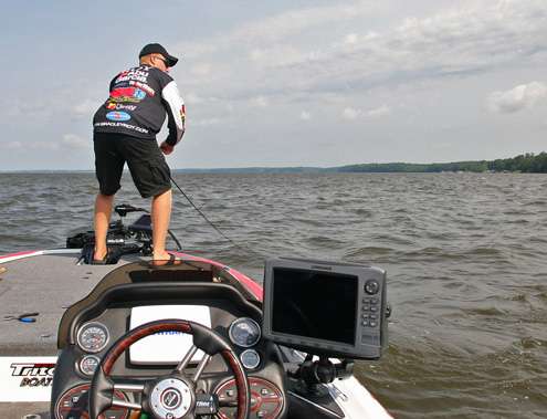 <p>
	 </p>
<p>
	Bradley Roy hooks up with what appears to be a largemouth early on Sunday.</p>
