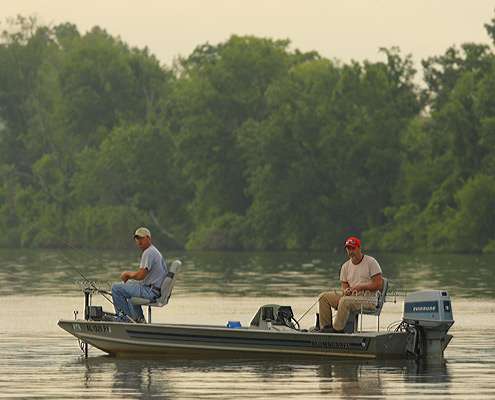 Local anglers fishing on Wheeler Lake.
