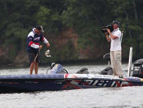 <p>
	Walker bags his second fish of Day Two.</p>

