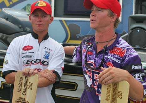 <p>
	 </p>
<p>
	Upshaw and Watkins are interviewed for Bassmaster TV, which will run coverage of Mercury College B.A.S.S. on ESPNU.</p>
