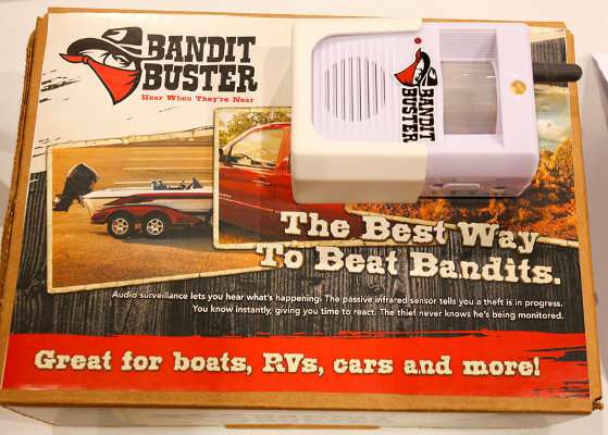 <p>
	<strong>Bandit Buster</strong></p>
<p>
	Necessity being the mother of invention, T.D. Bass set out to protect his tackle on his boat after losing most of it to a burglar. Bandit Buster is a patent-pending device that allows anglers to monitor their boat from as far as 2,000 feet away. As the catch phrase says, Donât give your gear away â hear when theyâre near with Bandit Buster.</p>
