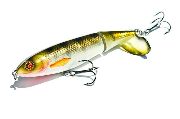 <p>
	<strong>River2Sea: Whopper Plopper 130</strong></p>
<p>
	The Whopper Plopper 130 is a big topwater bait with a revolving tail that can stir up a ruckus or gently rattle the beads inside, depending upon how fast you fish it. The tail is flexible, properly tuned out of the box and designed to stay that way.</p>
