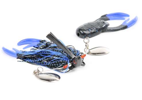 <p>
	<strong>Hart Lures: Swing Arm swim jig</strong></p>
<p>
	This swim jig combines a spinnnerbait and a swimming jig. Its inventor noticed there weren't many improvements to either swim jigs or spinnerbaits, so he decided to combine the two. The tandem blades swivel 360 degrees and provide spinnerbait-like action even at slow retrieve speeds. The chunk is tailor-made for the Swing Arm.</p>

