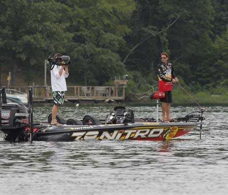 <p>
	 </p>
<p>
	Kevin VanDam fishes on Day One of the Ramada All-Star Semi-Final.</p>
