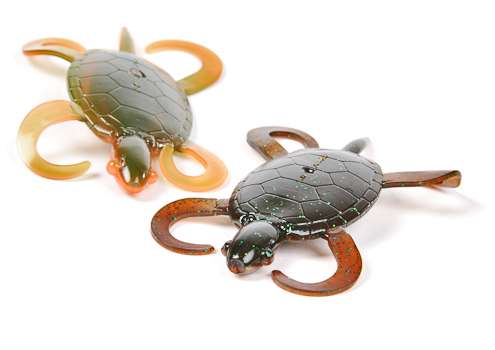<p>
	<strong>Castalia Outdoors: Bombshell Turtle</strong></p>
<p>
	Castalia calls its Bombshell Turtle design the "missing link" in soft plastic lure offerings, noting that bass and other gamefish are known to attack juvenile turtles in the wild. The bait is designed to be either Texas or Carolina rigged and features a hook pocket for easier hooksets.</p>
