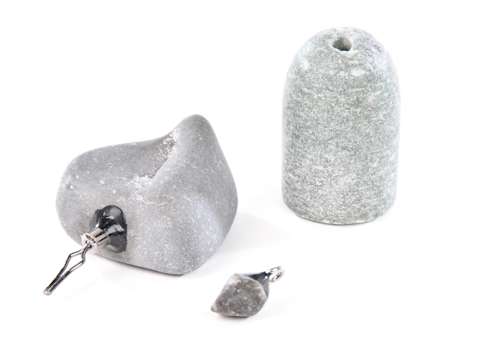 <p>
	<strong>Rocky Brook: Sinkers</strong><br />
	These sinkers are made of limestone, which has no ill effects on the<br />
	environment. They're lighter than lead, and the unique shapes offer a<br />
	shimmying action on the fall. Plus, they're snag resistant.</p>
