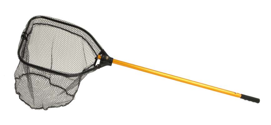<p>
	<strong>Frabill: Power Stow landing net</strong></p>
<p>
	Frabill's Power Stow handle is constructed of corrosion-free aluminum while the nylon yoke is glass-filled for durability. But what makes it different is its stowing capabilities. The net hoop folds in half while the handle slides through the yoke to produce a condensed package.</p>
