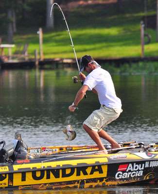 <p>
	 </p>
<p>
	Mike Iaconelli had a productive practice, picking up this keeper early in the day.</p>
