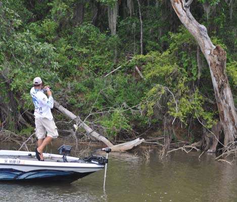 <p>
	 </p>
<p>
	Casey Ashley hauls a small bass out of a thick tangle of brush â only to lose it before he could get it into the boat.</p>
