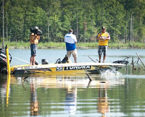 <p>
	Scroggins and Walter started reeling in the fish early in the tournament. </p>
