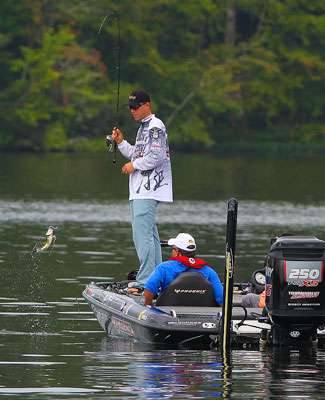 <p>
	Martens was plagued with small fish early on Day One. </p>

