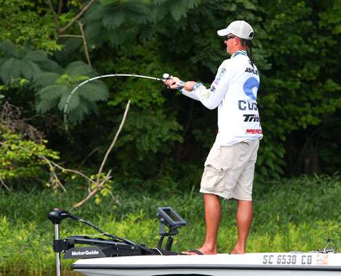 <p>
	Ashley had a quick start in the morning, catching a limit from the first spot he fished. </p>
