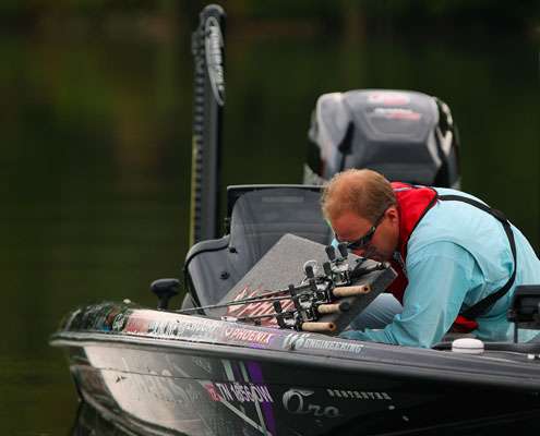 <p>
	Martens had a deck full of rods and reaches in the rod locker for another. </p>
