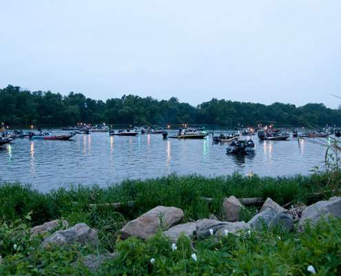 <p>
	The anglers wait for that 5:45am launch time.</p>
