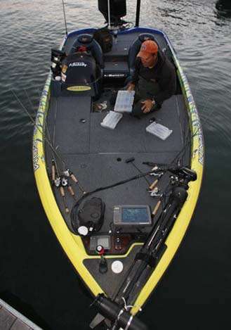 <p>
	 </p>
<p>
	After seeing the color of the bait at Lake Murray, Kennedy custom painted his Sebiles.</p>
