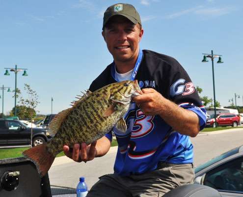 <p>
	 </p>
<p>
	Jonathan Shoemaker had a nice day, and this smallie helped him win.</p>
