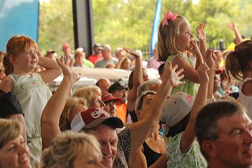 <p>
	 </p>
<p>
	Young fans get a boost to see over the large crowd packing the Montgomery Train Shed.</p>
