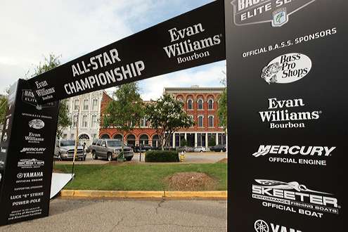 <p>
	 </p>
<p>
	Signs in front of the Montgomery Train Shed welcome fans to the Toyota Trucks All-Star Championship Week.</p>
