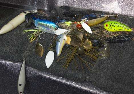 <p>
</p>
<p>
Some of the baits that Valerie and I threw at Oneida Lakeâs bass.</p>