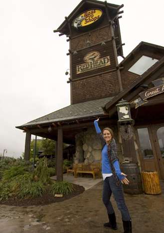 <p>
	Valerie poses in front of bass fishingâs Holy Grail, Bass Pro Shops.</p>
