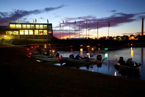 <p>
	Anglers fill Three Forks Harbor early in the morning. </p>
